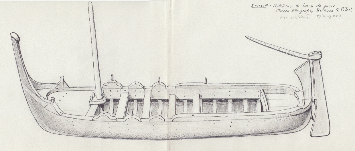 052-Sicilia - modellino di barca da pesca - Museo Etnografico Siciliano G. Pitre' - palangara